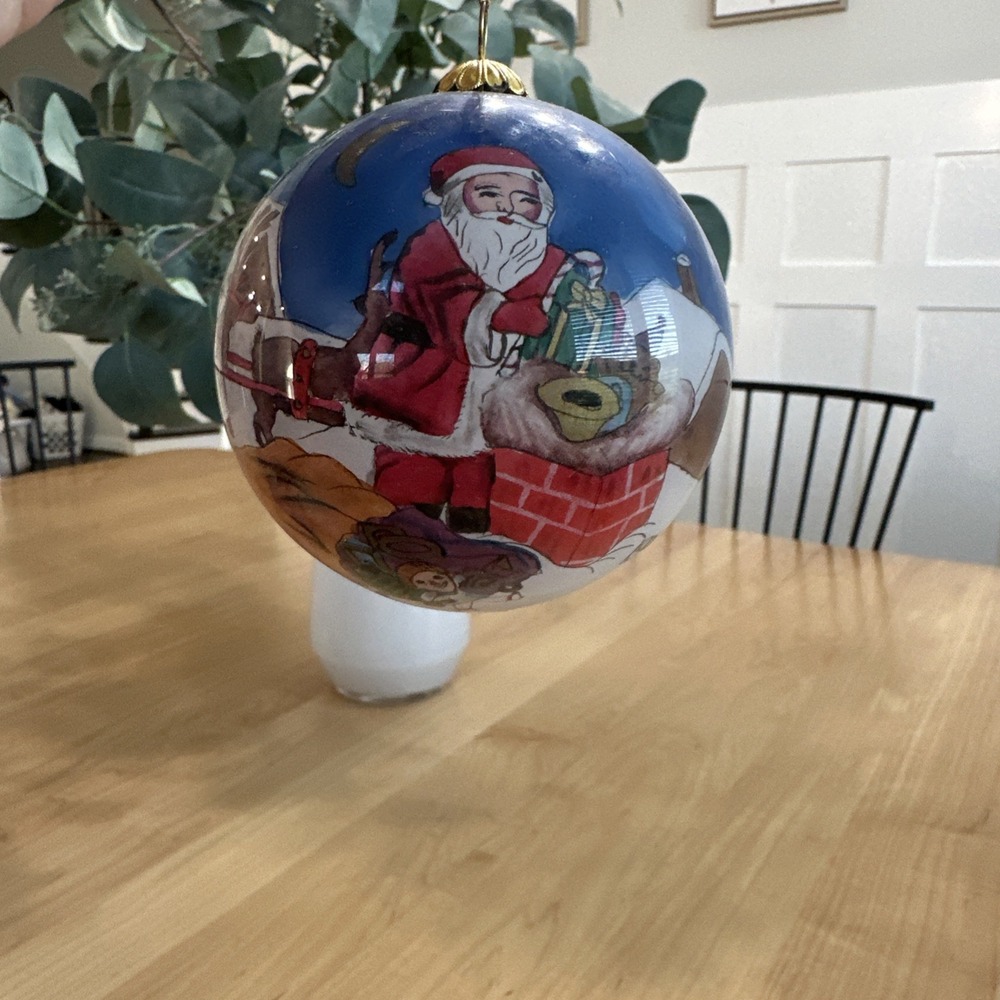 THE LI BIEN ORNAMENT - 1998 Santa And Reindeer Vintage